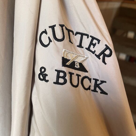 Cutter & Buck Pull Over Windbreaker Tan Khaki Size XXL V Neck Long Sleeve Golf - Picture 4 of 14